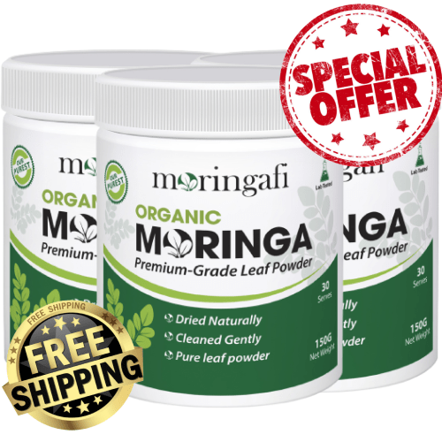 3-Pack Organic Moringa Leaf Powder (150g)
