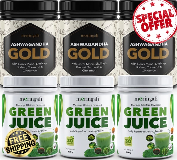 Green Juice + Ashwagandha Gold 3x3 6-Pack Bundle